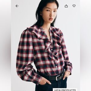 NWT H&M flounce trim blouse